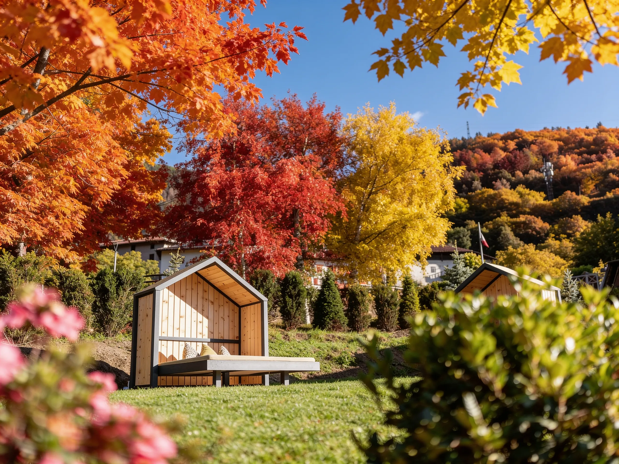Giardino dell’hotel in autunno
